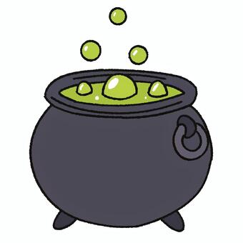 大鍋のイラスト 魔女,ハロウィン,大鍋,ホラー,料理,スープ,キッチン,イベント,装飾のイラスト素材