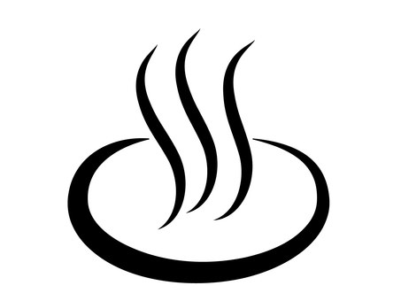 温泉マークのアイコン 温泉,マーク,アイコン,白黒,シルエット,観光,秋,目印,シンプル,お知らせのイラスト素材