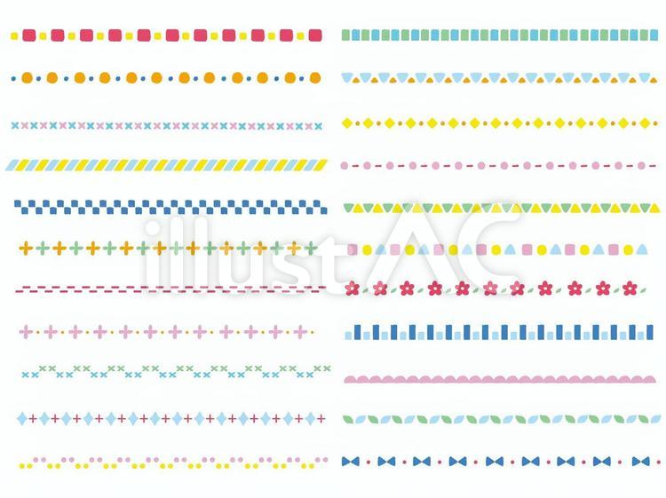 ラインセット＿ポップ ライン,罫線,飾り罫のイラスト素材