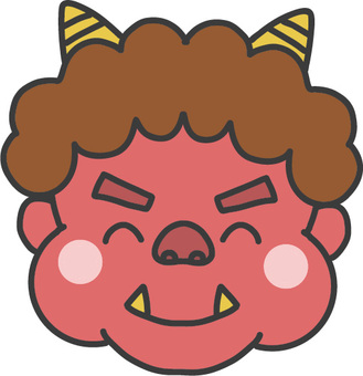 にっこりと笑う赤鬼の顔のかわいいイラスト にっこりと笑う赤鬼の顔のかわいいイラスト 赤鬼,節分,にこにこ,赤,角,顔,髪の毛,笑,ほっぺ,優しいのイラスト素材