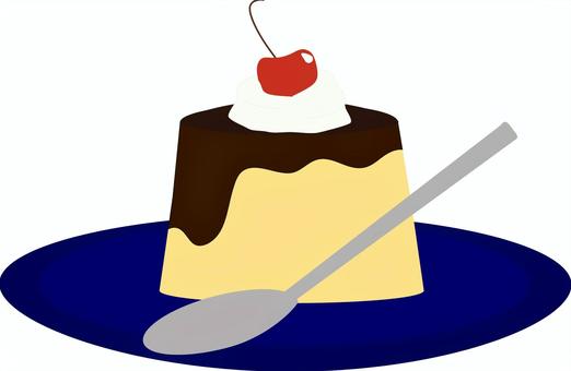 プリン プリン,食べ物,デザート,スイーツ,甘いもの,おやつのイラスト素材