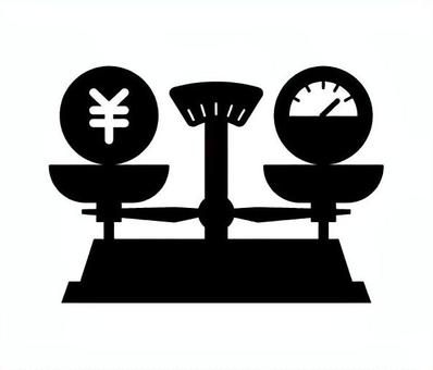 裁量労働制のイメージ 裁量労働制,お金,メーター,天秤,エグゼンプション,計る,上皿天秤,重さ,計量,比較のイラスト素材