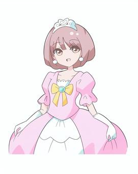 プリンセス（ピンク） 人物,女の子,ピンク,プリンセス,ドレス,ティアラ,お姫様,ファンタジー,コスプレ,ファッションのイラスト素材