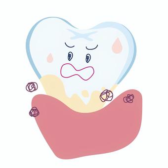 歯周病になってしまった歯 歯周病になってしまった歯 歯,歯科,歯周病,困惑,苦痛,糖尿病,予防,デンタルケアのイラスト素材