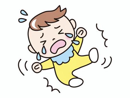 赤ちゃん(だだっこ） 人物,赤ちゃん,だだをこねる,わがまま,泣くのイラスト素材