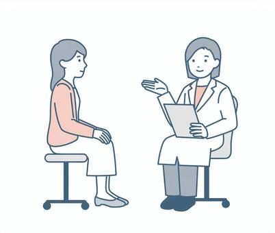 女醫生和女病人檢查, JPG, PNG 和 AI 女醫生和女病人檢查, , JPG, PNG 和 AI