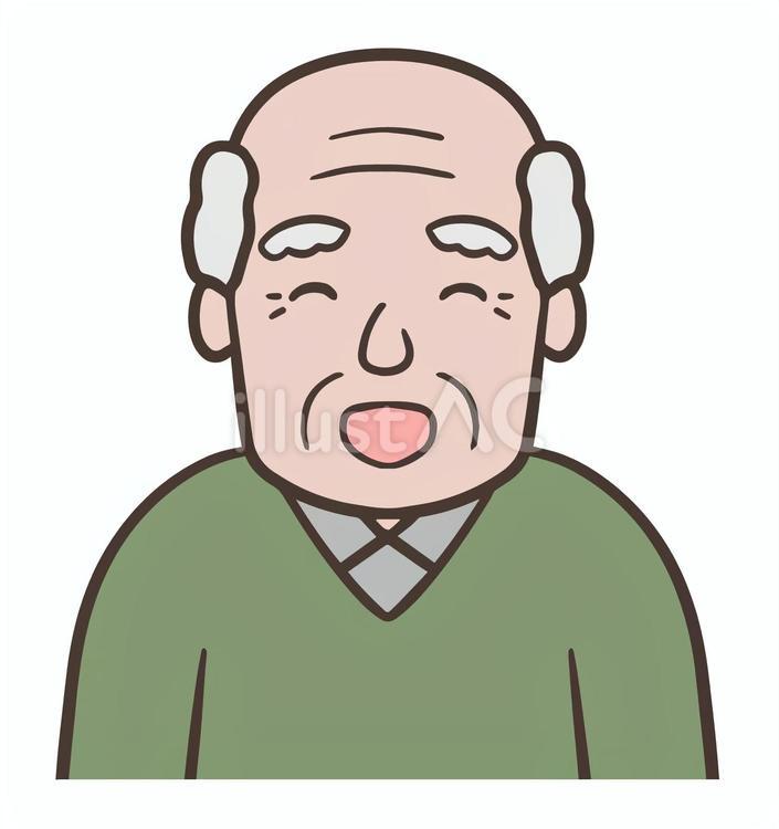 笑顔で喜ぶ、おじいさん 感謝,喜ぶ,ありがとうのイラスト素材