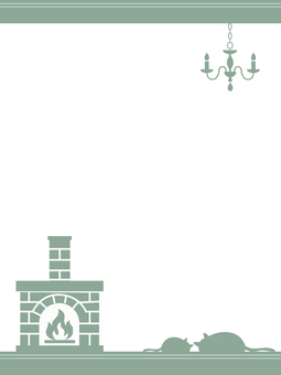 Illustration, cat, silhouette, fireplace, 