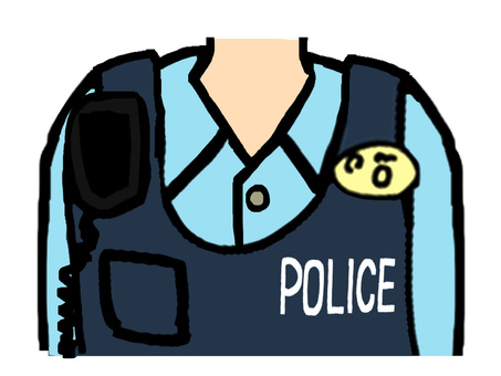 制服 制服 制服,ワイシャツ,襟,警察官,pop調,手描き,挿絵,ワンポイント,素材,商用可のイラスト素材