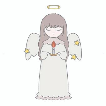 キャンドルを持つ天使 天使,クリスマス,エンジェル,ローソク,モチーフ,星,キャンドル,12月,聖夜,羽のイラスト素材