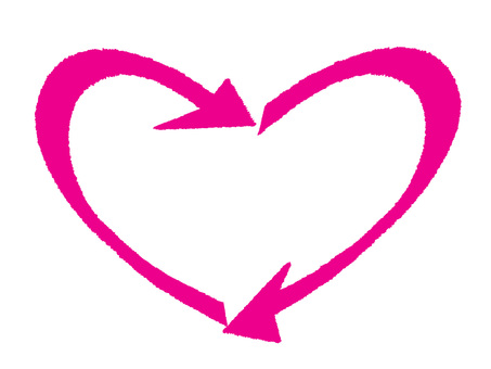 矢印のハート 矢印のハート ハート,矢印,循環,手描き,挿絵,ワンポイント,素材,商用可,無料,フリーのイラスト素材