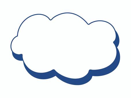 Illustration, cloud, line drawing, embossing, 