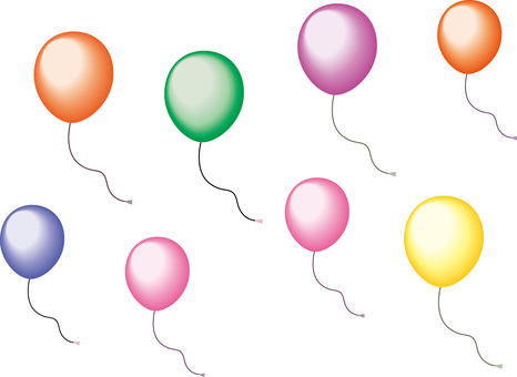 風船沢山　 風船,沢山,カラフル,飛ぶ,浮かぶ,漂う,膨らむ,ガス,楽しいのイラスト素材