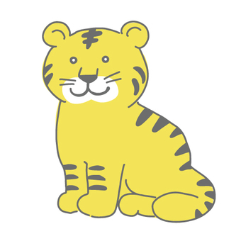 Tiger illustration: sitting pose, , JPG and PNG