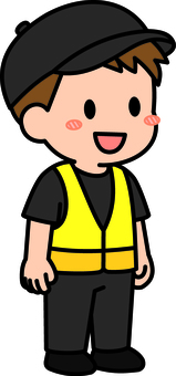 黒の倉庫作業員の男子です。 倉庫,作業員,シンプル,輸送,物流,労働,仕事,スタッフ,搬入,作業のイラスト素材