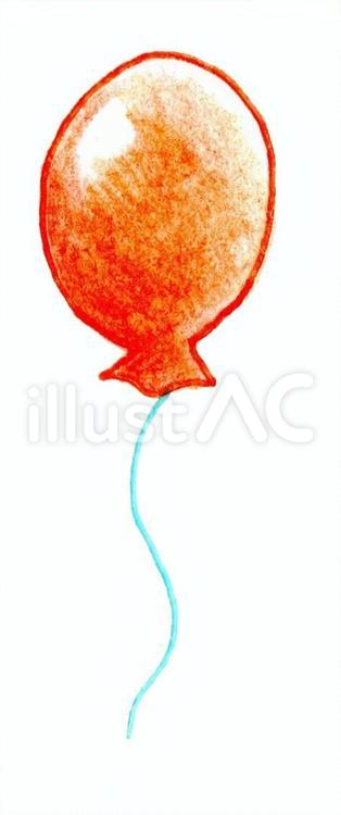 風船 オレンジ 色鉛筆イラスト No 無料イラストなら イラストac