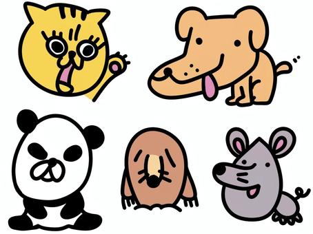 かわいいヘタウマタッチの動物 ヘタウマ,動物,アニマルのイラスト素材