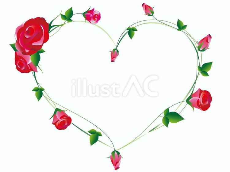 薔薇のハートフレーム 薔薇,ローズ,ハートのイラスト素材