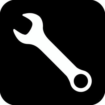 片口スパナのアイコン 片口,スパナ,工具,修理,道具,レンチ,整備,調整,メンテナンス,アイコンのイラスト素材