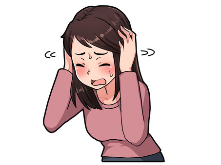 嫌な思い出が トラウマ,心的外傷後ストレス障害,女性,苦悩,フラッシュバックのイラスト素材