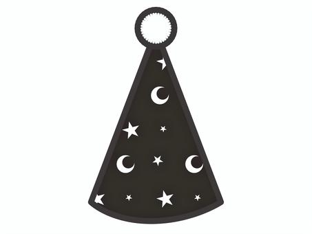 パーティーハット（星月柄）02 パーティーハット,三角帽,イベント,パーティー,星,月,帽子,お祝い,アイコン,マークのイラスト素材