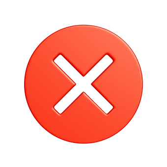 バツマークの注意マークの3Dアイコン バツ,注意,禁止,マーク,アイコン,ビックリマーク,エクスクラメーション,警告,削除,アラートのイラスト素材