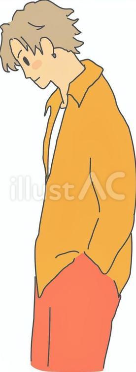 横向きの男性 横向きの男性 男性,立ち姿,横向きのイラスト素材