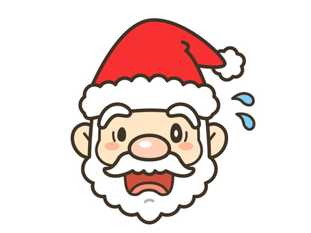 サンタクロース_03 サンタ,サンタクロース,クリスマス,聖夜,帽子,髭,焦る,驚き,驚愕,びっくりのイラスト素材