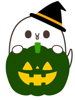 ハロウィン　カボチャおばけとお化け ハロウィン,おばけ,お化け,オバケ,南瓜,カボチャ,かぼちゃ,カボチャおばけ,帽子,イベントのイラスト素材