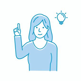 女性 上半身イラスト / アイデア・閃き アイデア,閃き,女性,インスピレーション,人物,日本人,考える,上半身,豆電球,若いのイラスト素材
