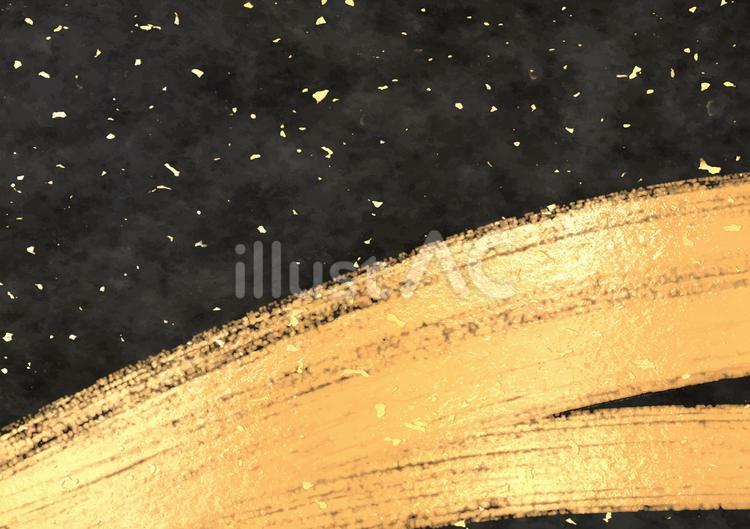 金箔の曲線あしらいと黒の背景 和風,金箔,和のイラスト素材