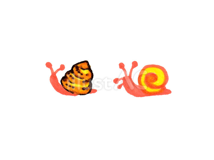 【マーカー】可愛いかたつむり かたつむり,手描き,マーカーのイラスト素材