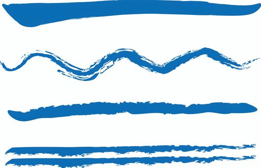 筆ラインセット 筆,ライン,罫線,筆線,毛筆,線,ブラシ,かすれ,波線,筆書きのイラスト素材