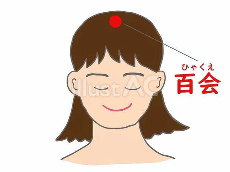 ツボの「百会（ひゃくえ）」 ツボ,東洋医学,鍼灸のイラスト素材