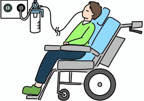 Illustration, attract, male, wheelchair, 