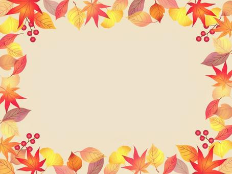 秋、紅葉のフレーム、背景21 紅葉,秋,葉,葉っぱ,フレーム,背景,壁紙,水彩,手描き,落ち葉のイラスト素材