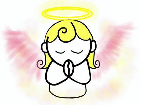 天使、お祈り 天使,祈り,天使の輪,天使の羽,神々しい,優しい,穏やか,願いのイラスト素材