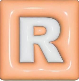 立体Rアイコン アルファベット,大文字,シンプル,アイコン,立体,rのイラスト素材