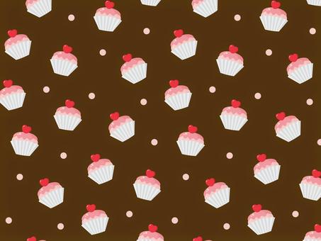 バレンタイン背景、スイーツのパターン04 バレンタイン,背景,パターン,スウォッチ,チョコレート,チョコケーキ,チョコレートケーキ,お菓子,スイーツ,カップケーキのイラスト素材