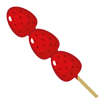 イチゴ飴 イチゴ飴,飴,スイーツ,お菓子,おやつ,屋台,祭り,フルーツ飴,イチゴ,苺のイラスト素材