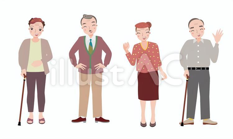 いろんなシニアたち 人物,シニア,男性のイラスト素材