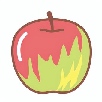 色むらのある訳ありりんご 色むらのある訳ありりんご りんご,一個,訳あり,果物,赤,緑のイラスト素材