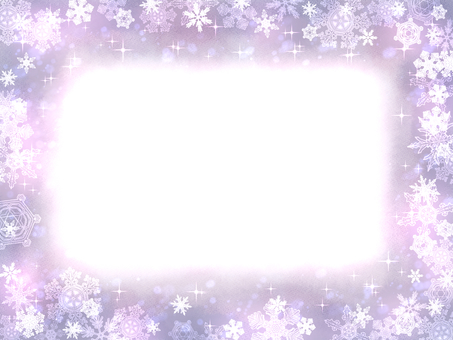 雪の結晶のフレーム フレーム,枠,紫,背景,雪,グラデーション,雪の結晶,キラキラ,冬,12月のイラスト素材