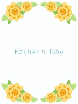 父の日・黄色い花と葉のメッセージカード枠 背景,父の日,フレーム,お父さん,縦,感謝,イベント,飾り,花,黄色のイラスト素材
