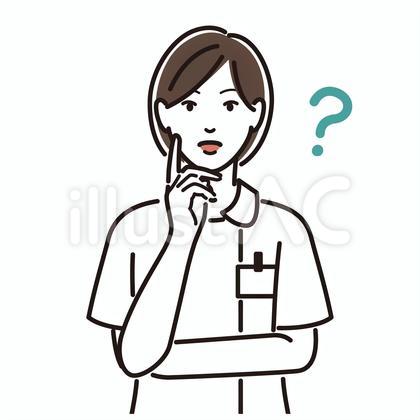 腕組みをして考える看護師