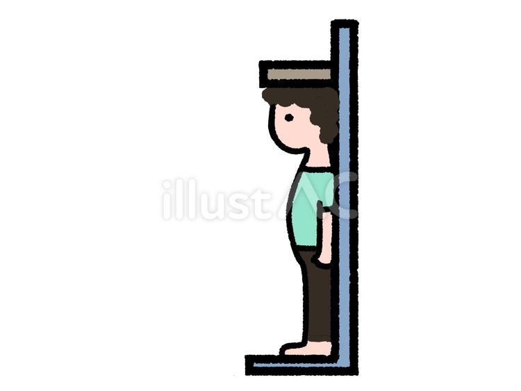 身長測定 人,子供,大人のイラスト素材