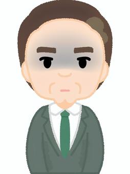Illustration, male, expressionless, serious looking, 
