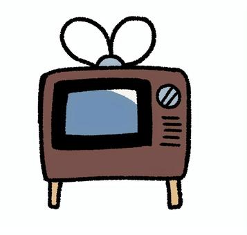ブラウン管テレビ テレビ,ブラウン管,古い,昭和,レトロ,昔,ゆるい,手描きのイラスト素材