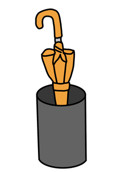 傘立て丸黒 傘立て,傘,雑貨,雨,シンプル,かわいい,生活,インテリアのイラスト素材