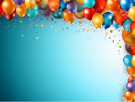 Frame of balloons and confetti, , JPG